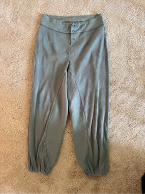 Free People Sage Green Ribbed Track Pants